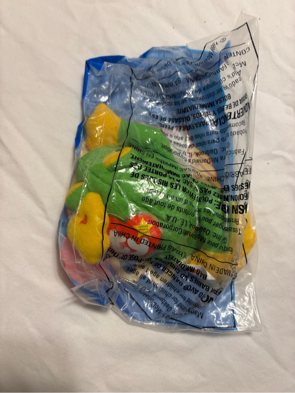 TY Beanie Baby Bean Bag- McDonalds Happy Meal Smoochy - The Frog.